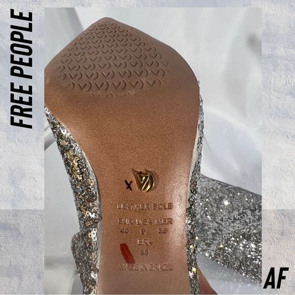 FREE PEOPLE BY VINCENZA AFTER MIDNIGHT SEQUINED BOOTS IN SILVER - Picture 4 of 8